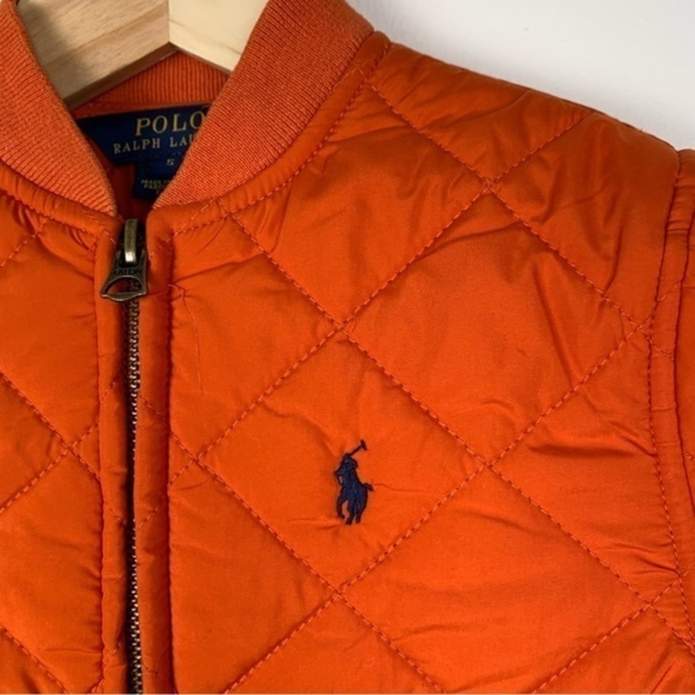 NFS. Polo Ralph Lauren orange quilted puffer style jacket size 5 - Picture 5 of 16